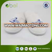 yangzhou disposable eva custom hotel white cotton fabric slippers